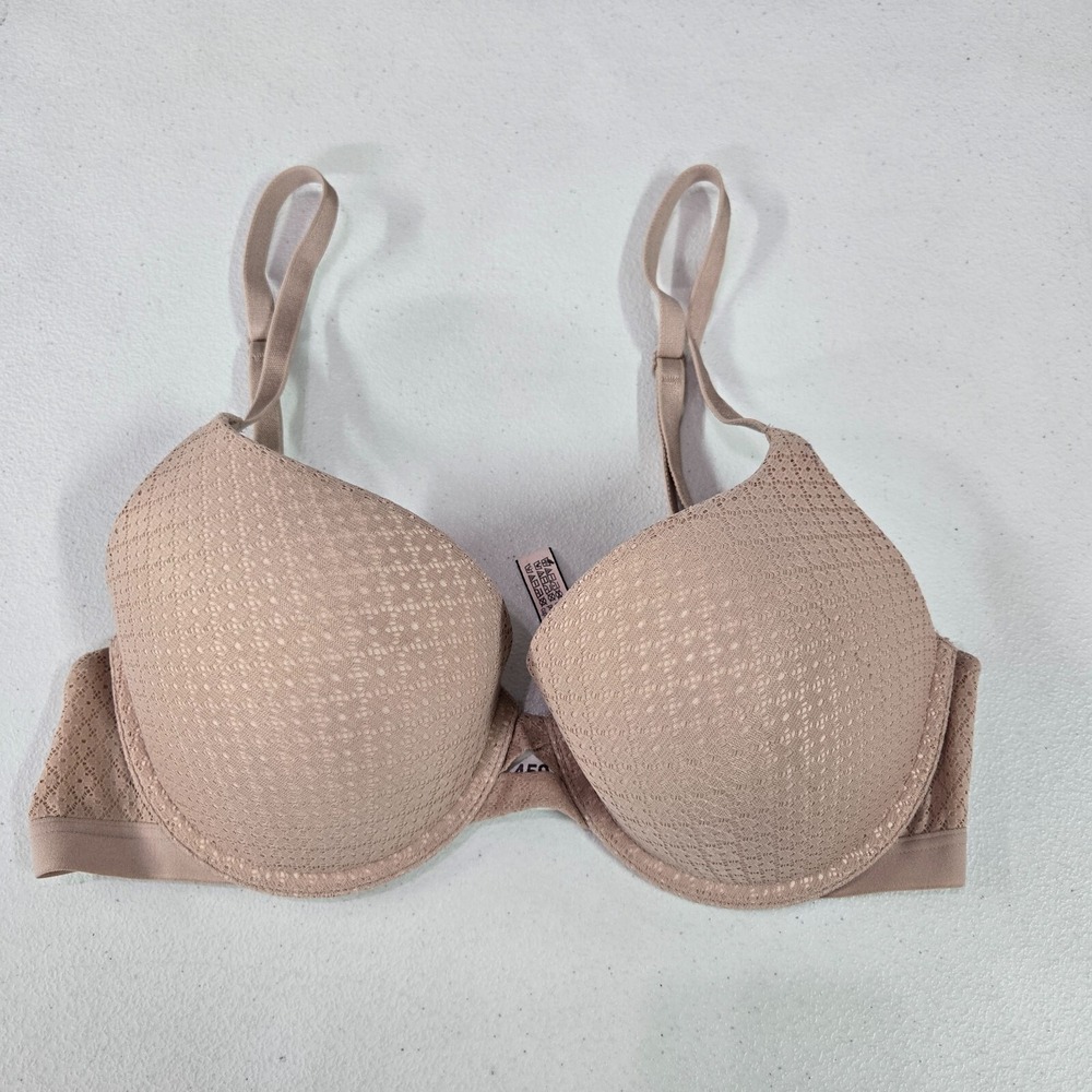Victoria Secret Women Bra 32D Brown Beige Perfect Shape Lace Underwire